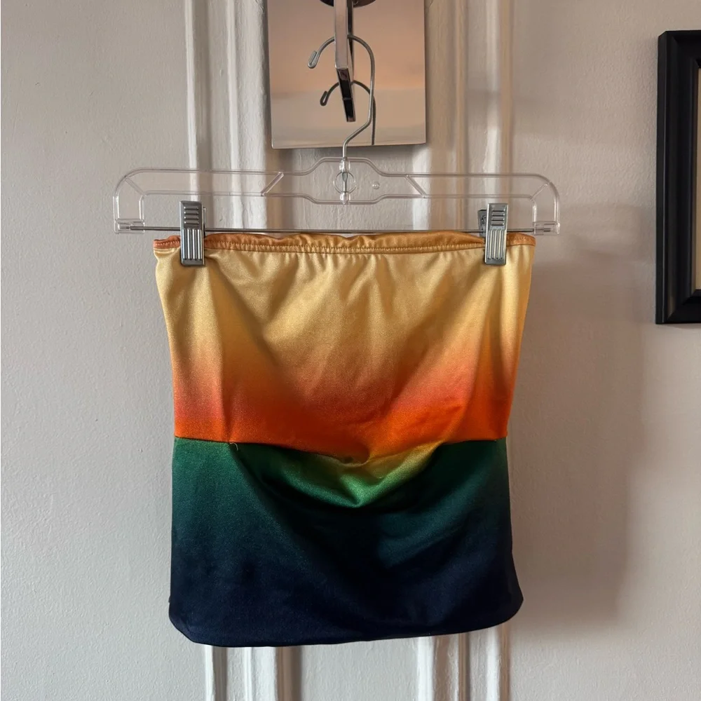 FARM Rio Sunset Gradient Tube Top - Picture 1 of 6